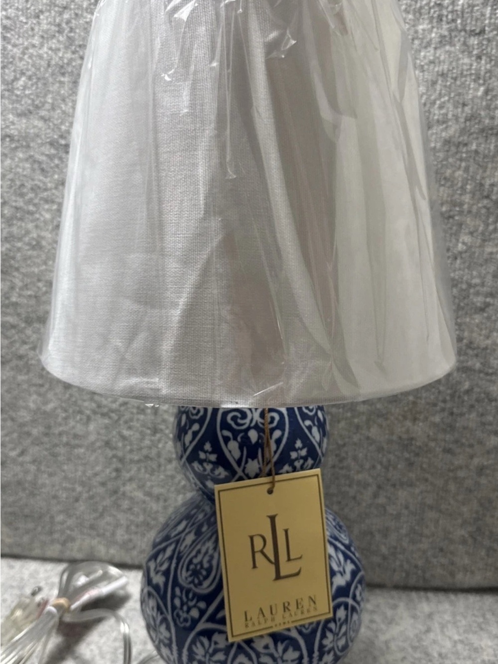 Ralph Lauren Blue and White Double Gourd Ceramic Table Lamp
